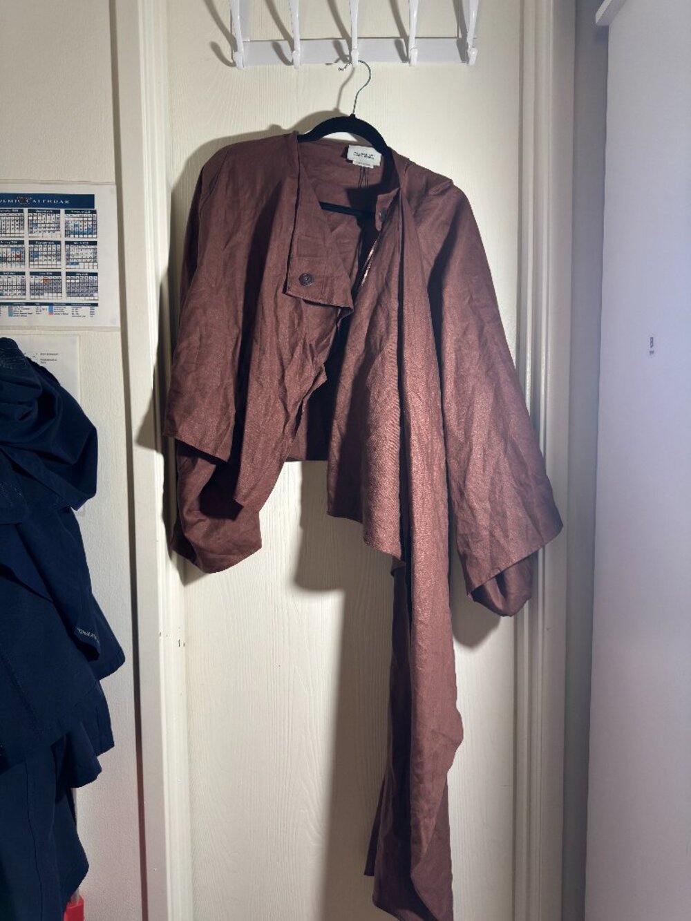 Massimo Dutti Limited Edition Brown Linen Cape Jacket Old Money M